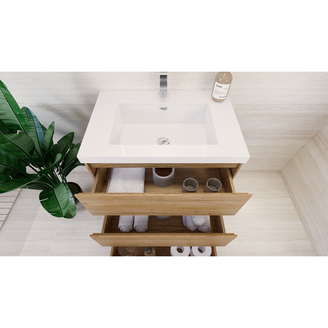 Aron 30'' Freestanding Vanity with Reinforced Acrylic Sink