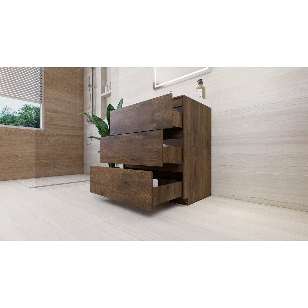 Aron 30'' Freestanding Vanity with Reinforced Acrylic Sink