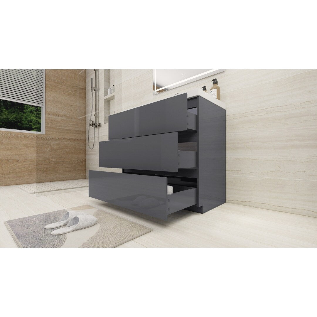 Aron 36'' Freestanding Vanity with Reinforced Acrylic Sink