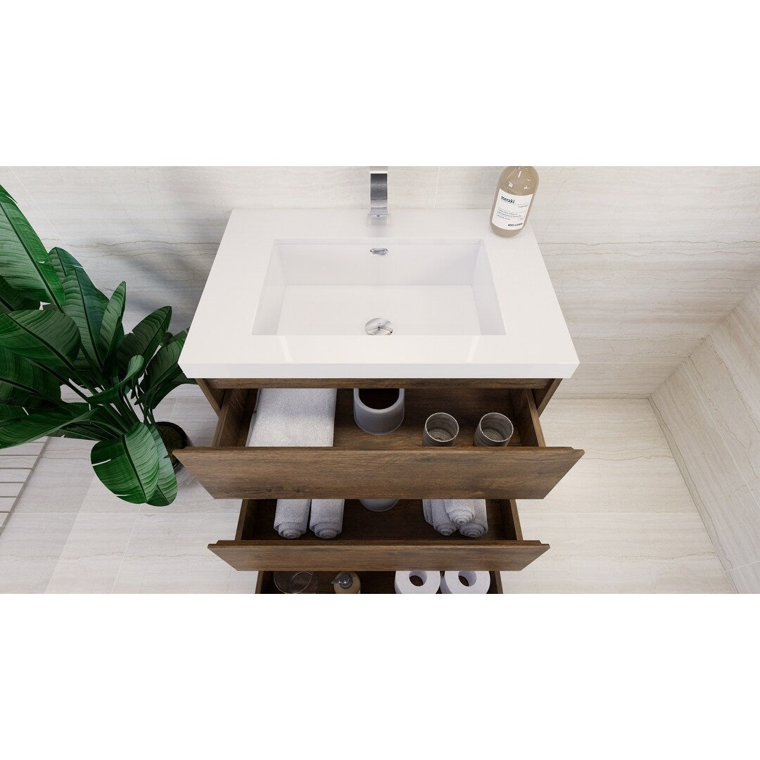Aron 30'' Freestanding Vanity with Reinforced Acrylic Sink