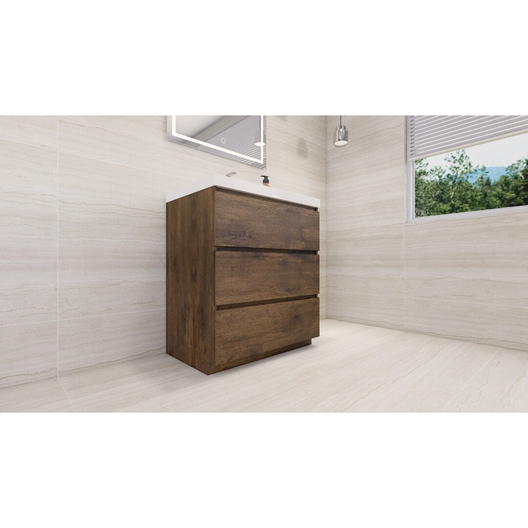 Aron 30'' Freestanding Vanity with Reinforced Acrylic Sink