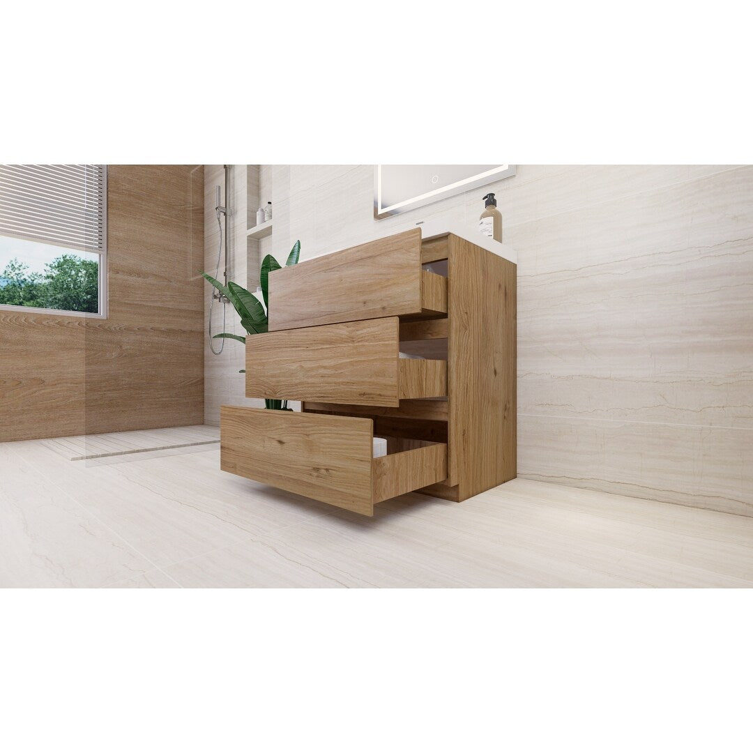 Aron 30'' Freestanding Vanity with Reinforced Acrylic Sink