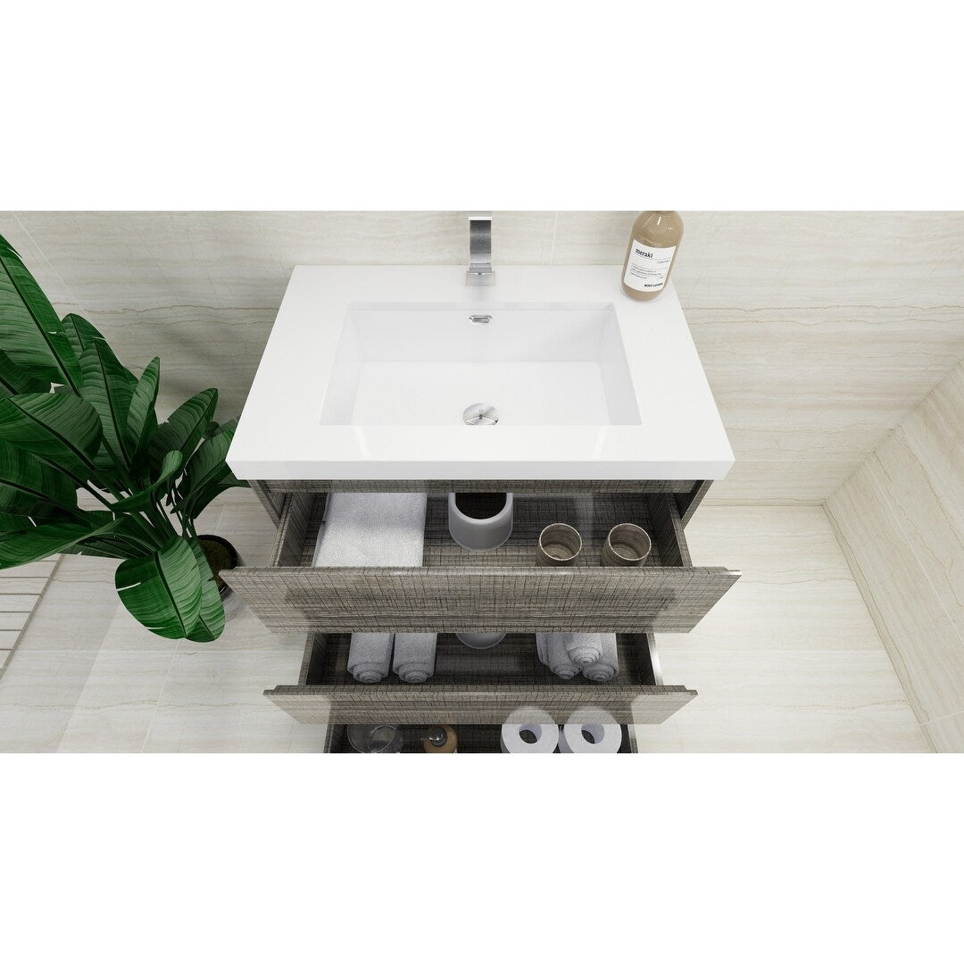 Aron 30'' Freestanding Vanity with Reinforced Acrylic Sink