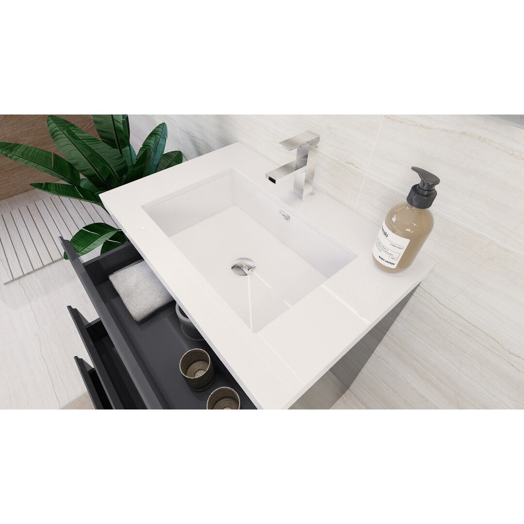 Aron 30'' Freestanding Vanity with Reinforced Acrylic Sink
