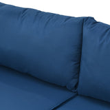 Arpil Wicker Loveseat Set with Plastic Wood Table Dining Set Navy Cushion