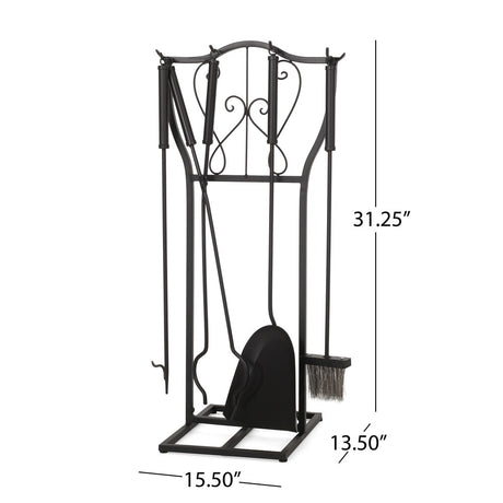 Arran Fireplace Tool Set by Christopher Knight Home - 13.50" W x 15.50" L x 31.25" H