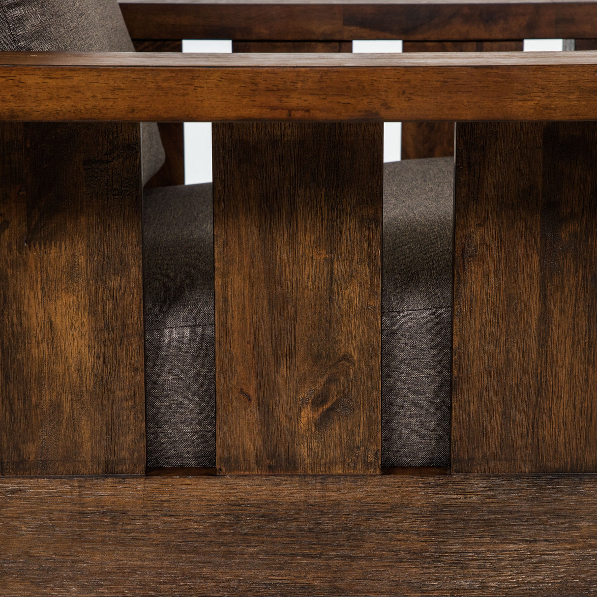 Jimo Rustic Oak and Linen Fabric 3-Piece Sofa Set by Furniture of America
