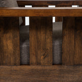 Jimo Rustic Oak and Linen Fabric 3-Piece Sofa Set by Furniture of America