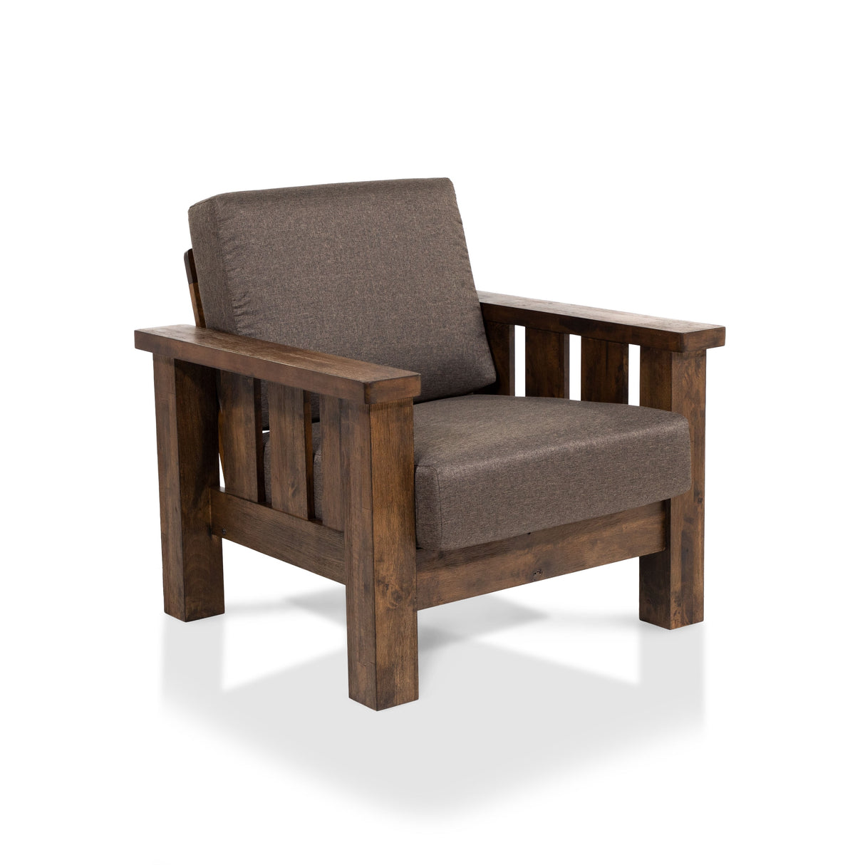 Jimo Rustic Oak and Linen Fabric 3-Piece Sofa Set by Furniture of America