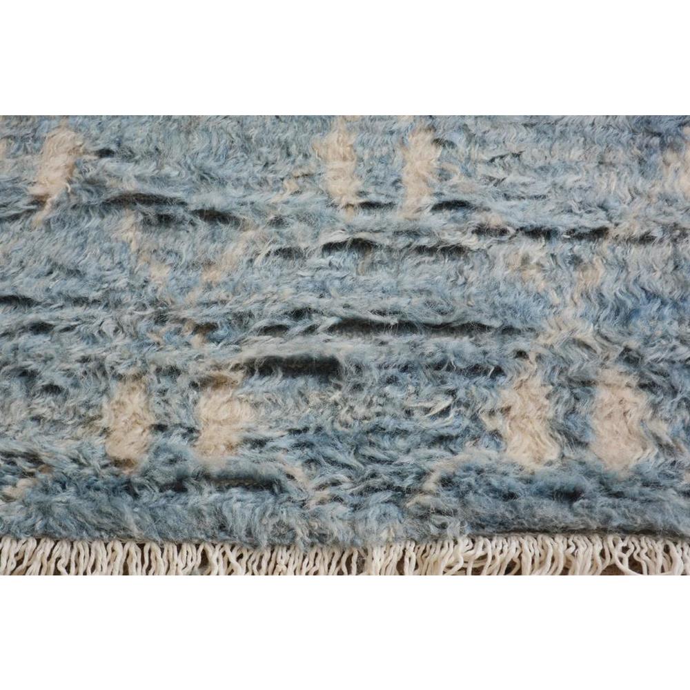 Arshs Moroccan Arya Horacio Blue/Ivory Wool Runner (2'7 x 6'6) - 2 ft. 7 in. x 6 ft. 6 in.