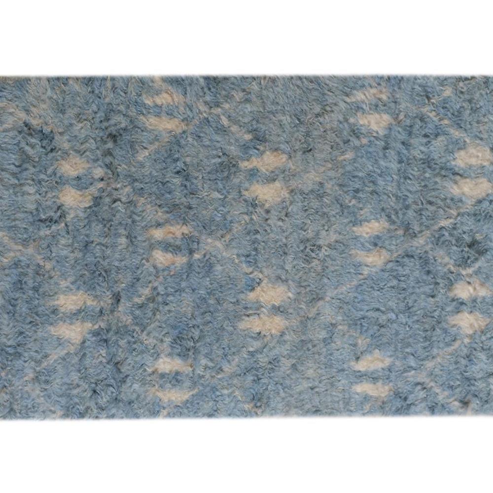 Arshs Moroccan Arya Horacio Blue/Ivory Wool Runner (2'7 x 6'6) - 2 ft. 7 in. x 6 ft. 6 in.