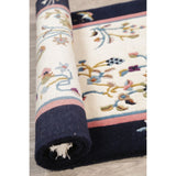 Art Deco China Transitional Floral Hand Made Wool Small Area Rug - 3'11" x 2'1"