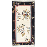 Art Deco China Transitional Floral Hand Made Wool Small Area Rug - 3'11" x 2'1"