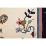 Art Deco China Transitional Floral Hand Made Wool Small Area Rug - 3'11" x 2'1"