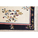 Art Deco China Transitional Floral Hand Made Wool Small Area Rug - 3'11" x 2'1"