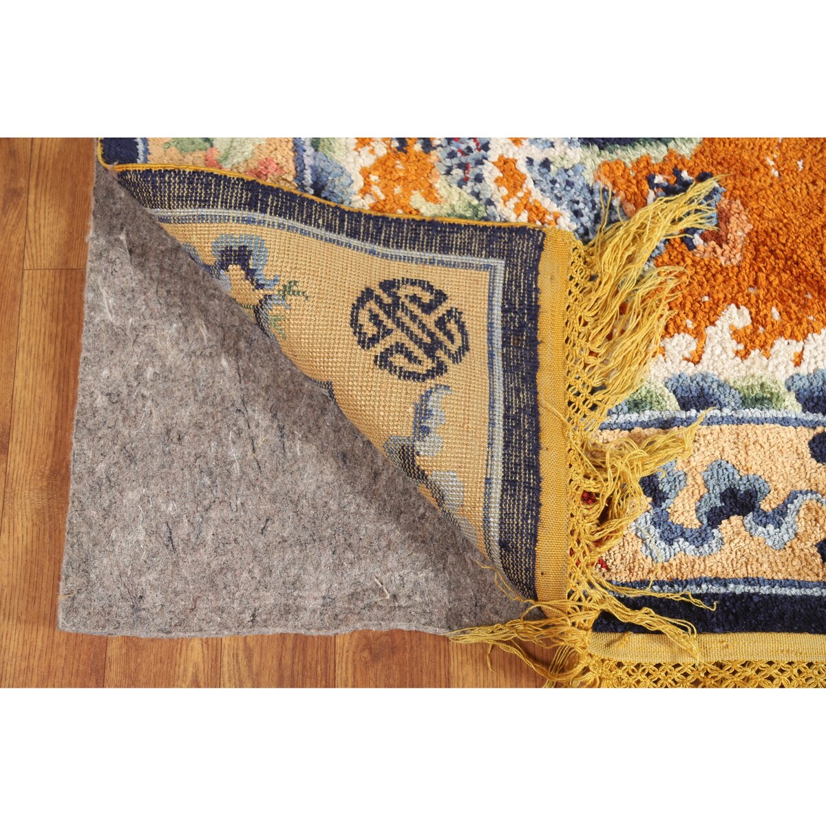 Art Deco Vegetable Dye Chinese Vintage Area Rug Handmade Silk Carpet - 4'0"x 6'2"