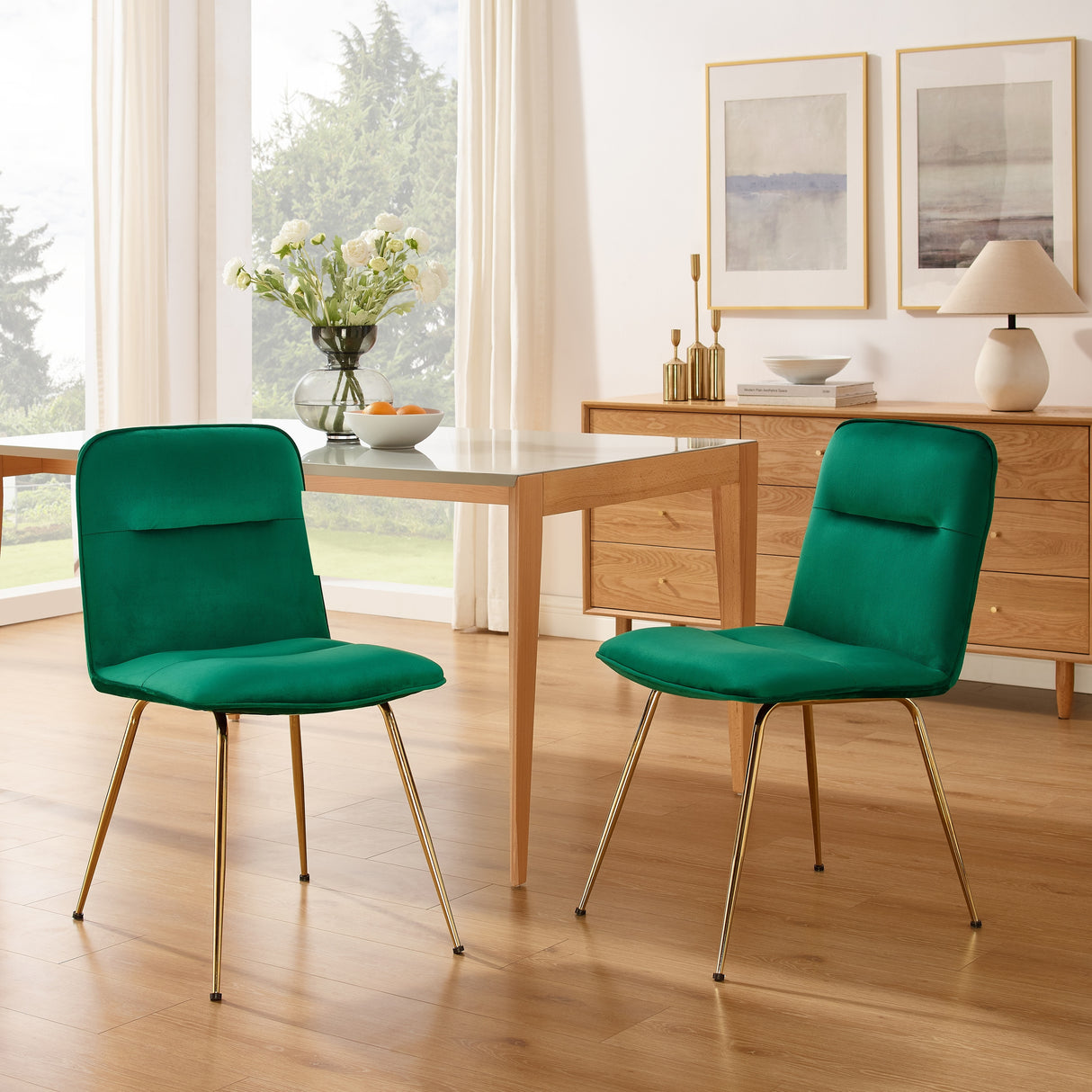 Art Leon Upholstered Accent Dining Chairs (Set of 2)
