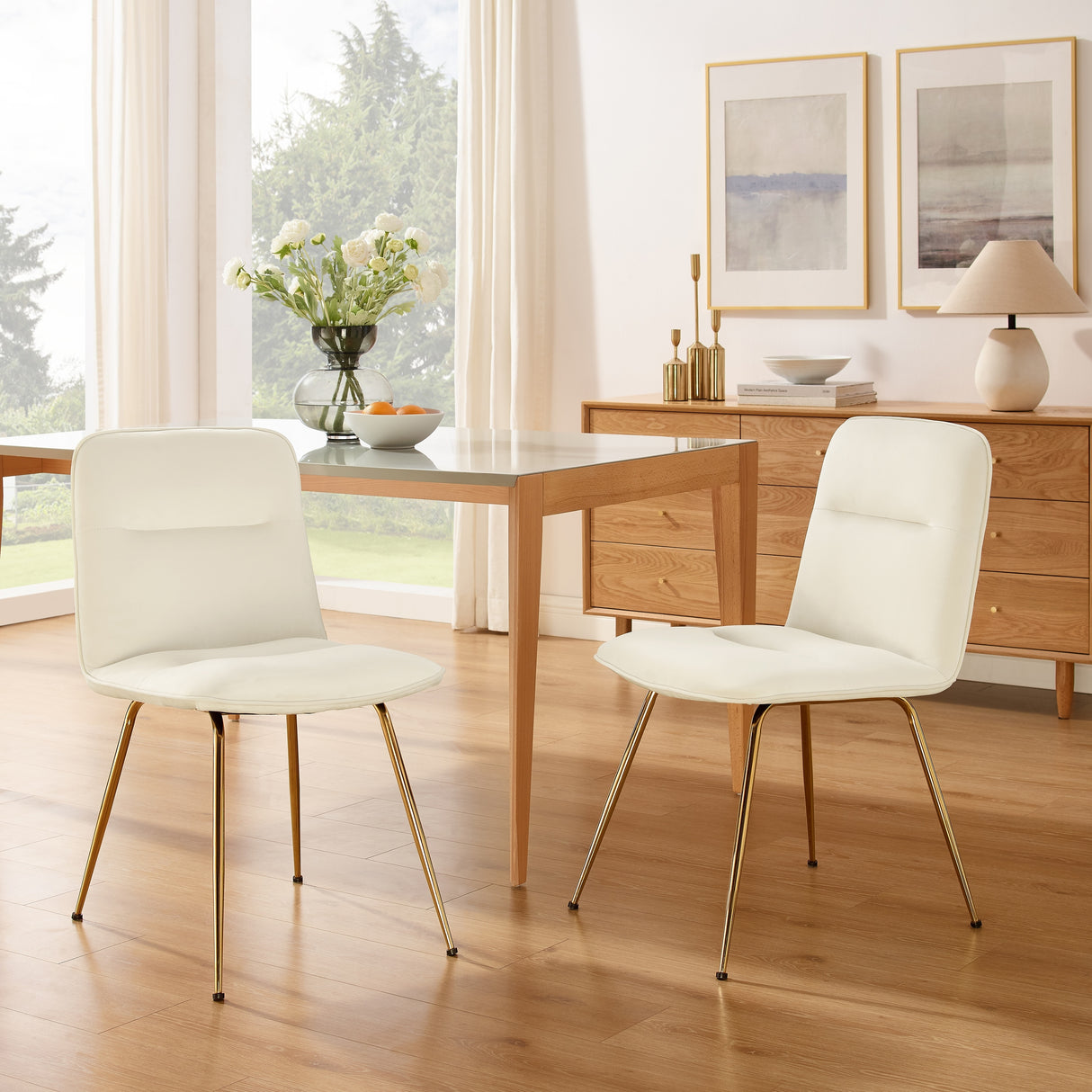 Art Leon Upholstered Accent Dining Chairs (Set of 2)