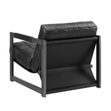 Art Leon Genuine Leather Lounge Accent Arm Chair