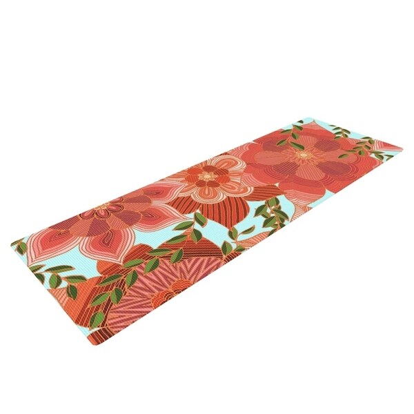 Art Love Passion "Flower Power" Red Floral Yoga Mat - Pink