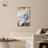Art Remedy Bloom White Petals Framed Floral Fine 1 Piece Canvas Wall Art
