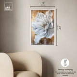 Art Remedy Bloom White Petals Framed Floral Fine 1 Piece Canvas Wall Art