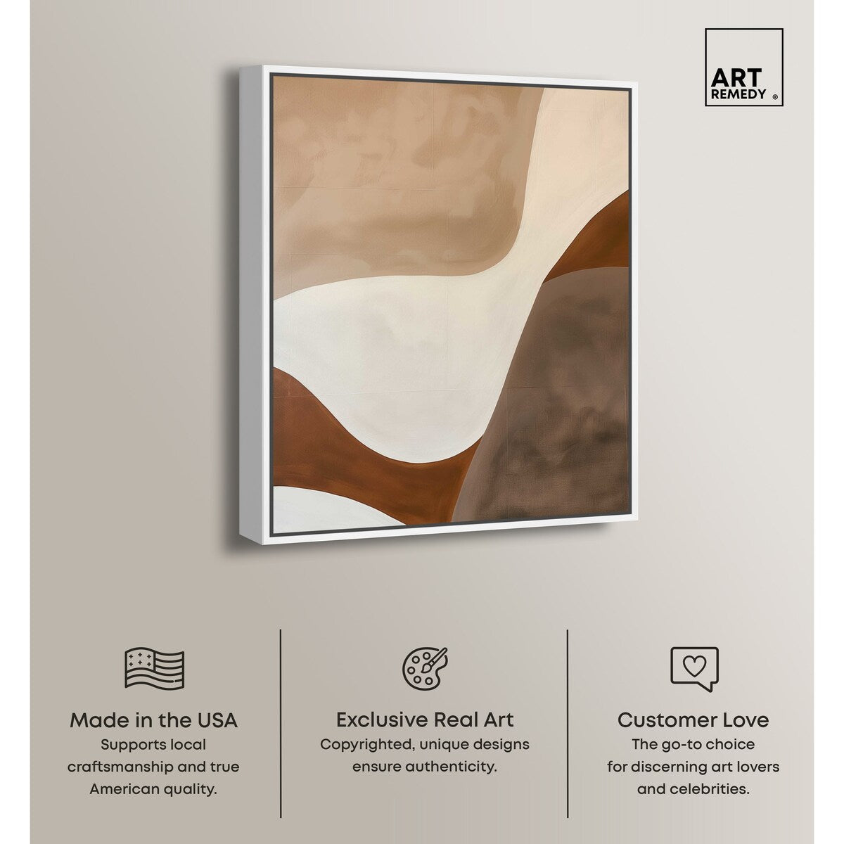 Art Remedy Dream Away Framed Abstract Shapes 1 Piece Canvas Wall Art