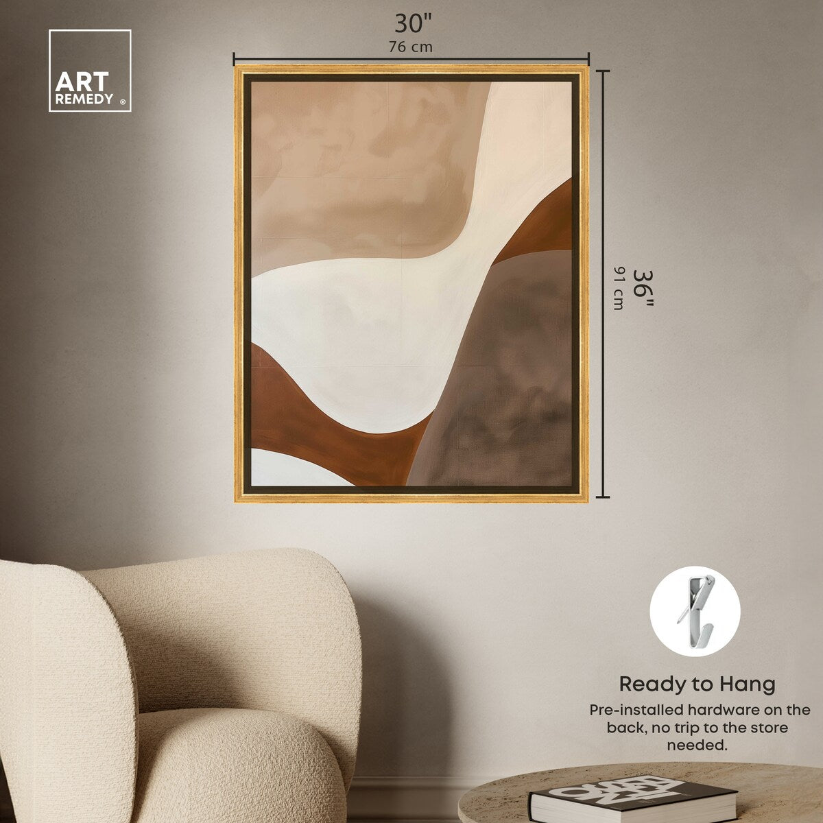 Art Remedy Dream Away Framed Abstract Shapes 1 Piece Canvas Wall Art