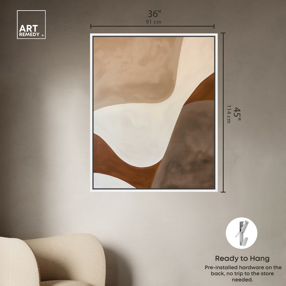Art Remedy Dream Away Framed Abstract Shapes 1 Piece Canvas Wall Art