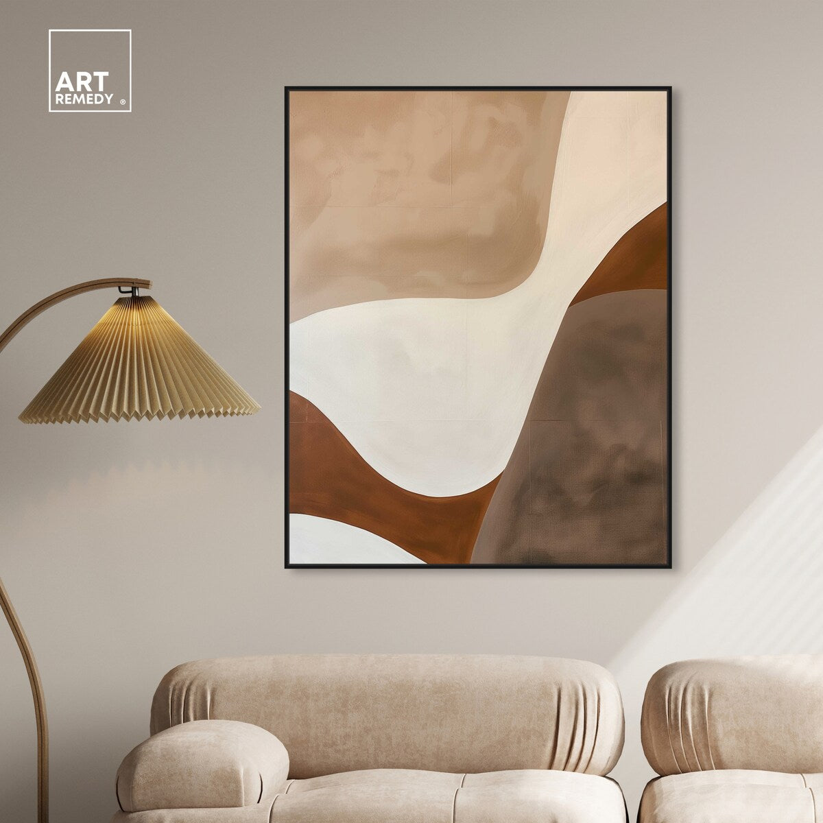 Art Remedy Dream Away Framed Abstract Shapes 1 Piece Canvas Wall Art