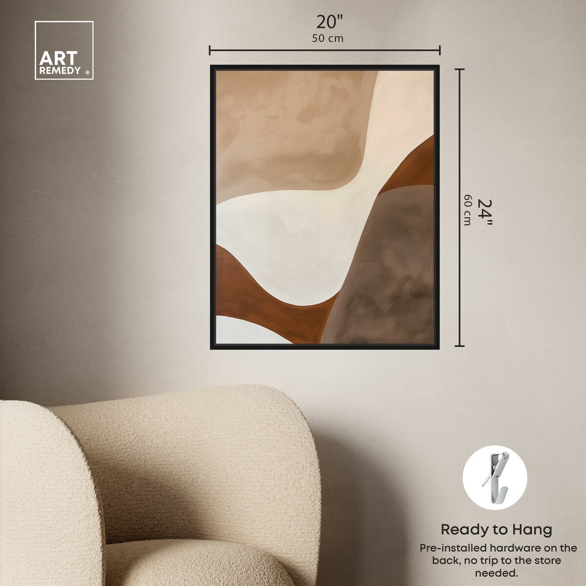 Art Remedy Dream Away Framed Abstract Shapes 1 Piece Canvas Wall Art