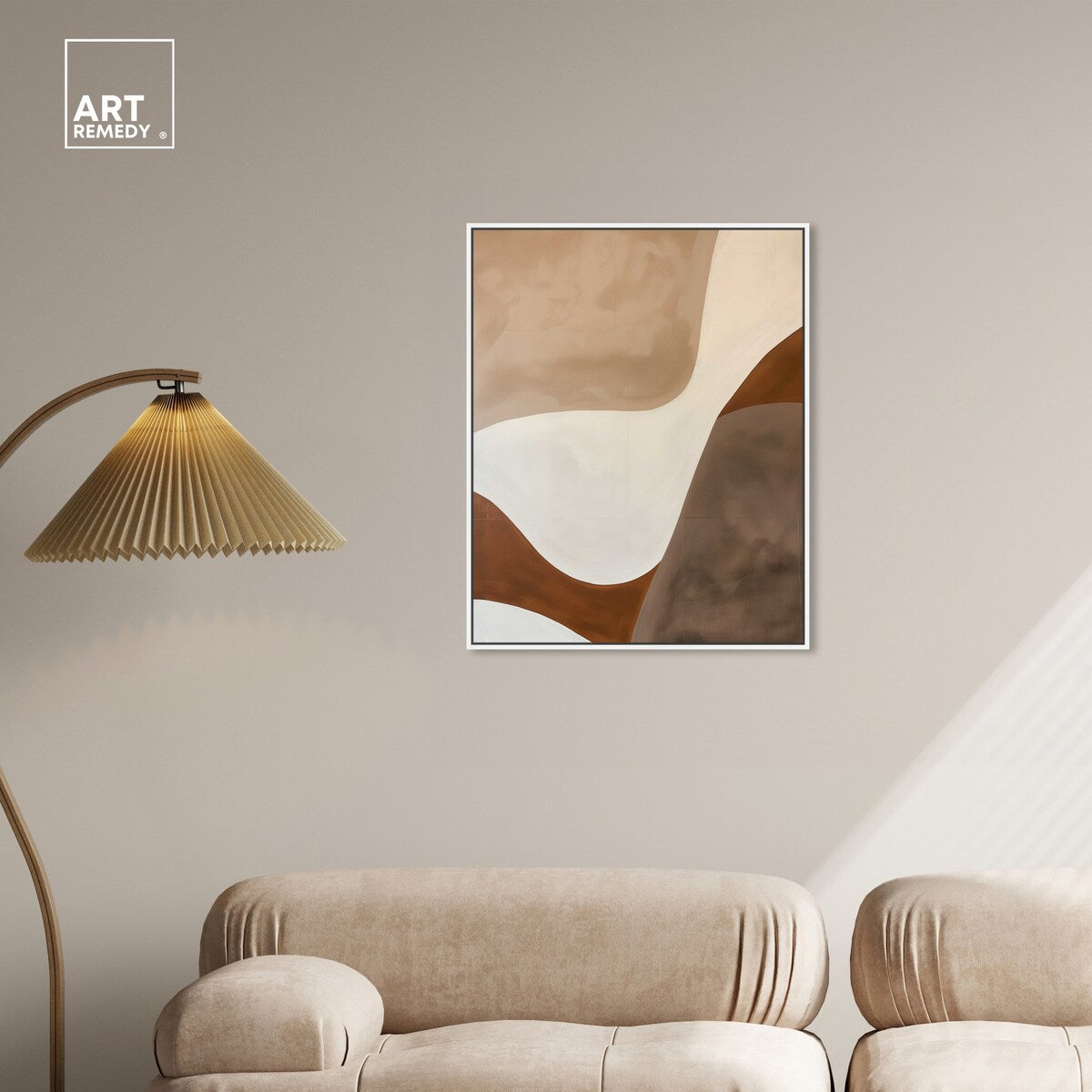 Art Remedy Dream Away Framed Abstract Shapes 1 Piece Canvas Wall Art