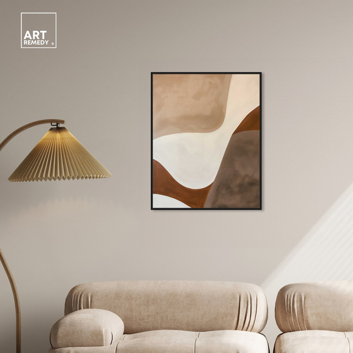 Art Remedy Dream Away Framed Abstract Shapes 1 Piece Canvas Wall Art