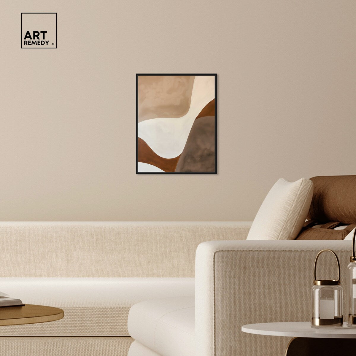 Art Remedy Dream Away Framed Abstract Shapes 1 Piece Canvas Wall Art