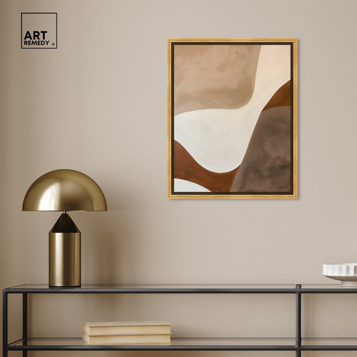 Art Remedy Dream Away Framed Abstract Shapes 1 Piece Canvas Wall Art