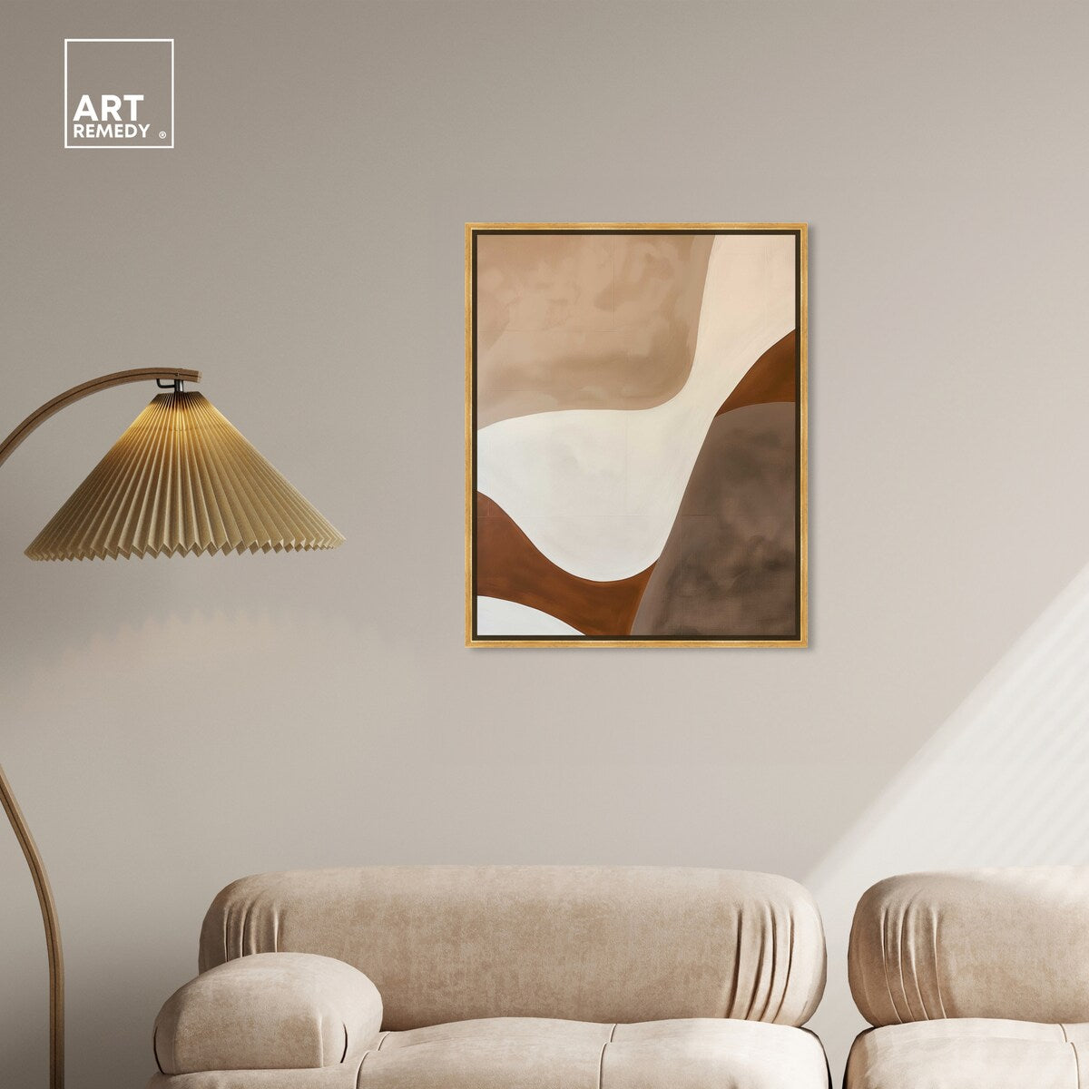 Art Remedy Dream Away Framed Abstract Shapes 1 Piece Canvas Wall Art