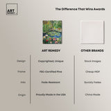 Art Remedy Impressionist Pond Gallery Wrapped Impressionism 1 Piece Canvas Wall Art /Monet And Van Gogh Inspired Art