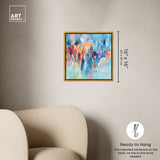 Art Remedy New Sky Framed Blue Abstract 1 Piece Canvas Wall Art