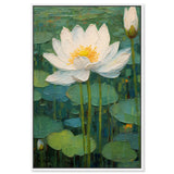 Art Remedy This Is My Waterlily Framed Impressionism 1 Piece Canvas Wall Art /Monet And Van Gogh Inspired Art