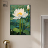 Art Remedy This Is My Waterlily Framed Impressionism 1 Piece Canvas Wall Art /Monet And Van Gogh Inspired Art