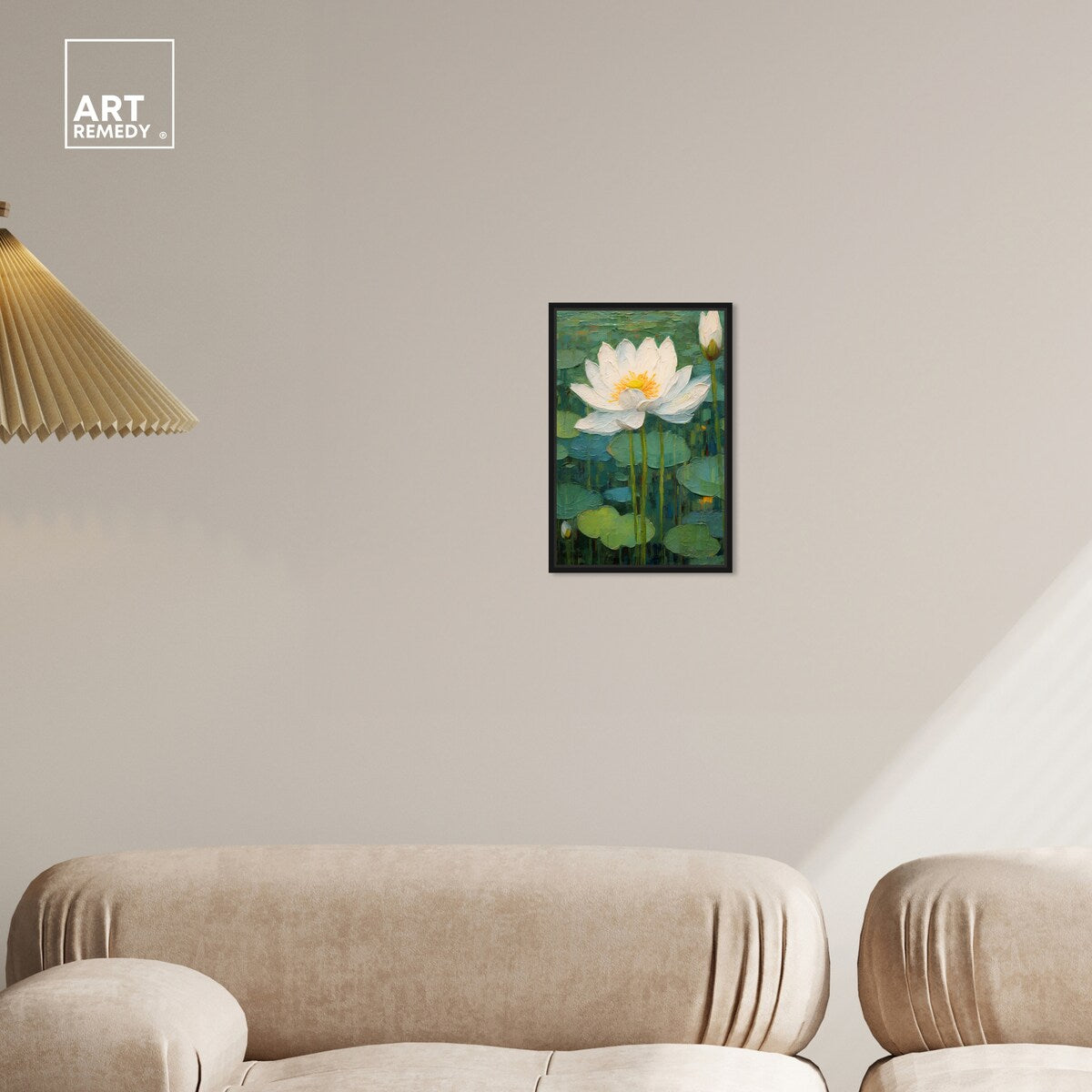 Art Remedy This Is My Waterlily Framed Impressionism 1 Piece Canvas Wall Art /Monet And Van Gogh Inspired Art