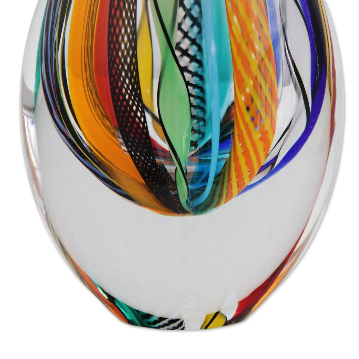 Art glass vase, 'Color Cascade' (11 inch)