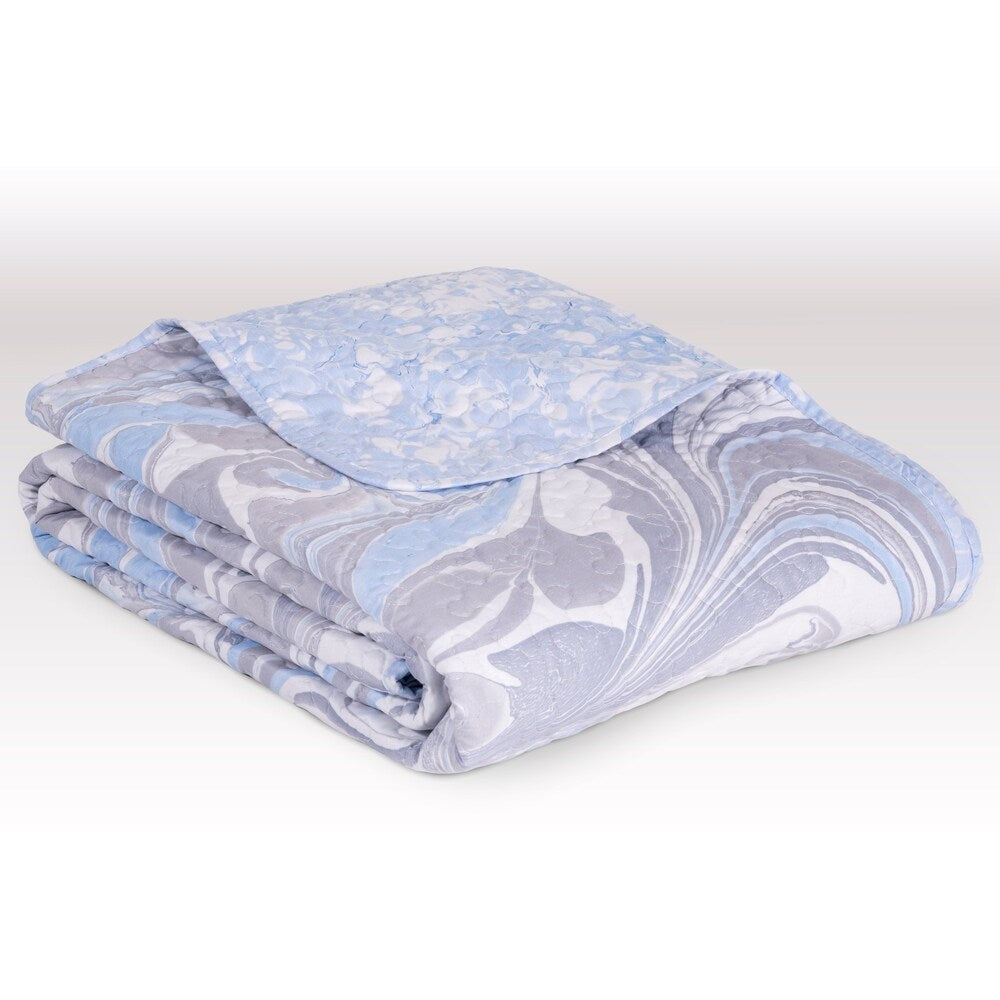 The Art of Marbling Quicksilver/ Blue Ice Reversible Luxury Quilt