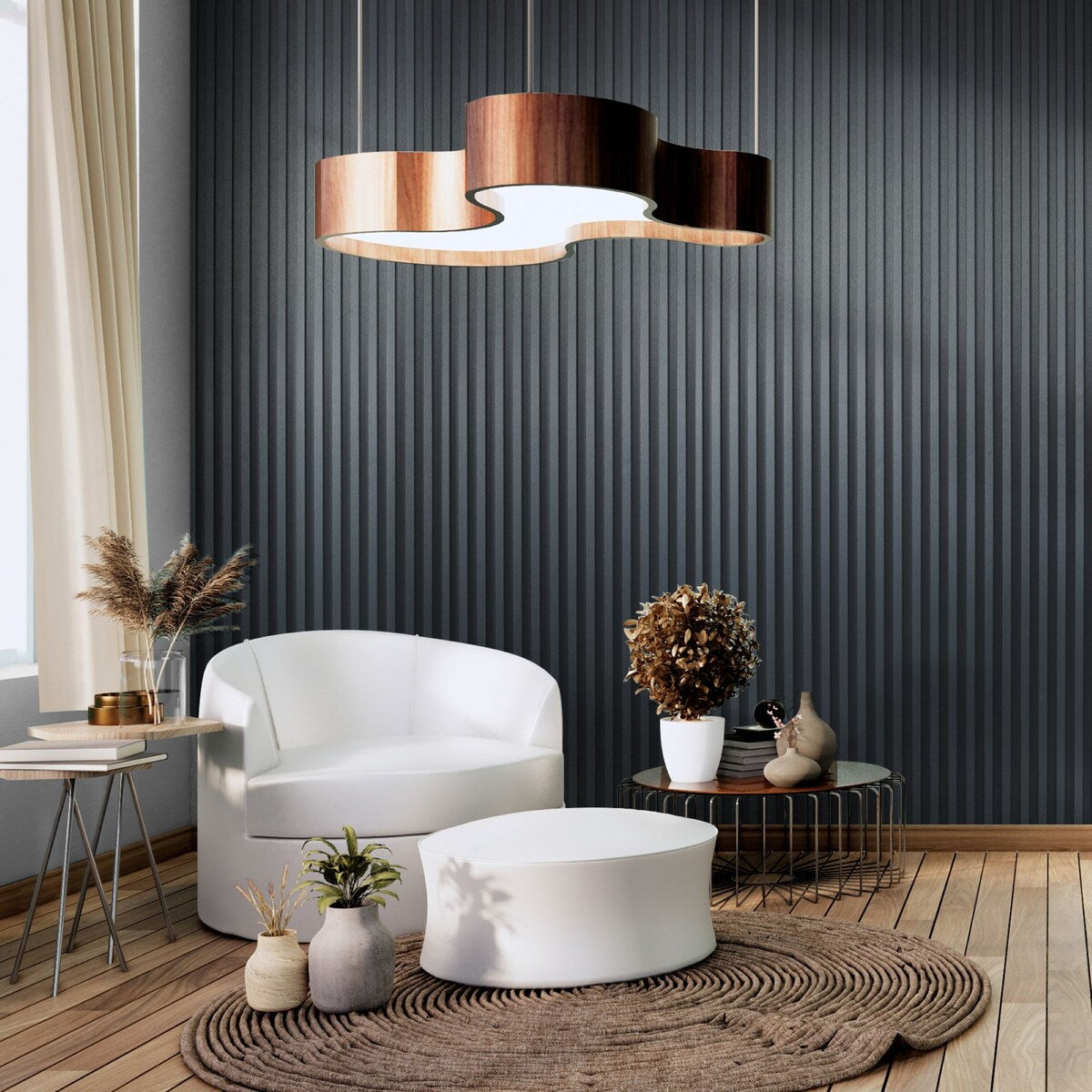 Art3d 104'' X 6.7'' Slat Wall Panel for Modern Decor, WPC Wall Paneling, Metallic Finish(Set of 8)