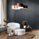 Art3d 104'' X 6.7'' Slat Wall Panel for Modern Decor, WPC Wall Paneling, Metallic Finish(Set of 8)