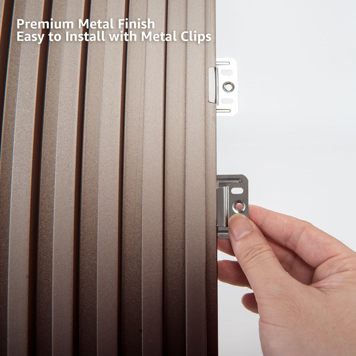 Art3d 104'' X 6.7'' Slat Wall Panel for Modern Decor, WPC Wall Paneling, Metallic Finish(Set of 8)