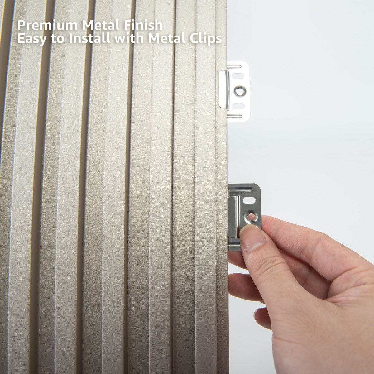 Art3d 104'' X 6.7'' Slat Wall Panel for Modern Decor, WPC Wall Paneling, Metallic Finish(Set of 8)