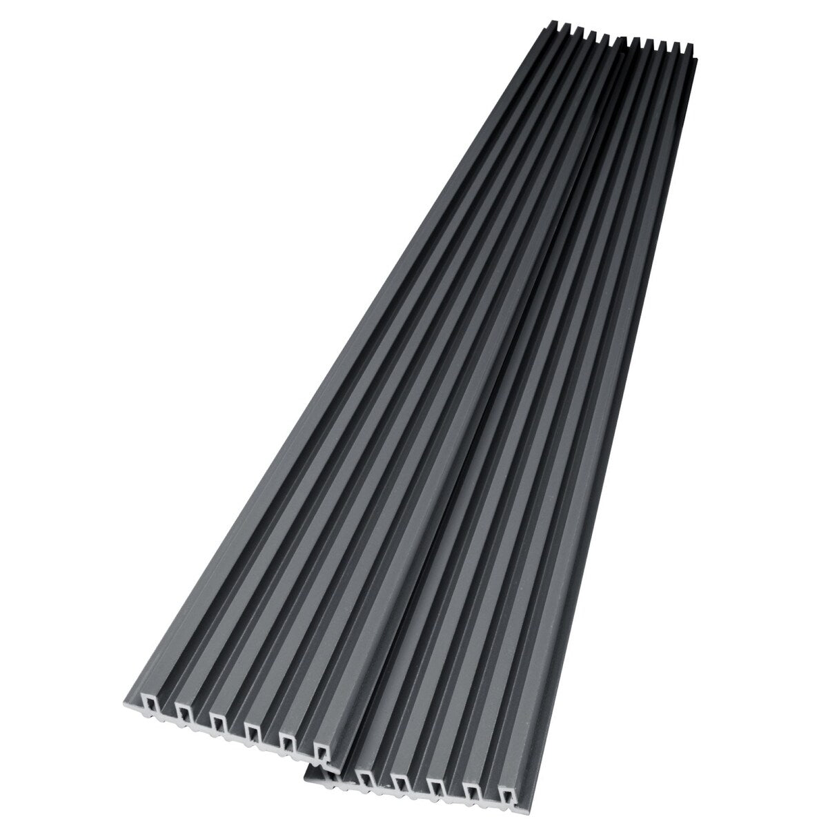 Art3d 104'' X 6.7'' Slat Wall Panel for Modern Decor, WPC Wall Paneling, Metallic Finish(Set of 8)