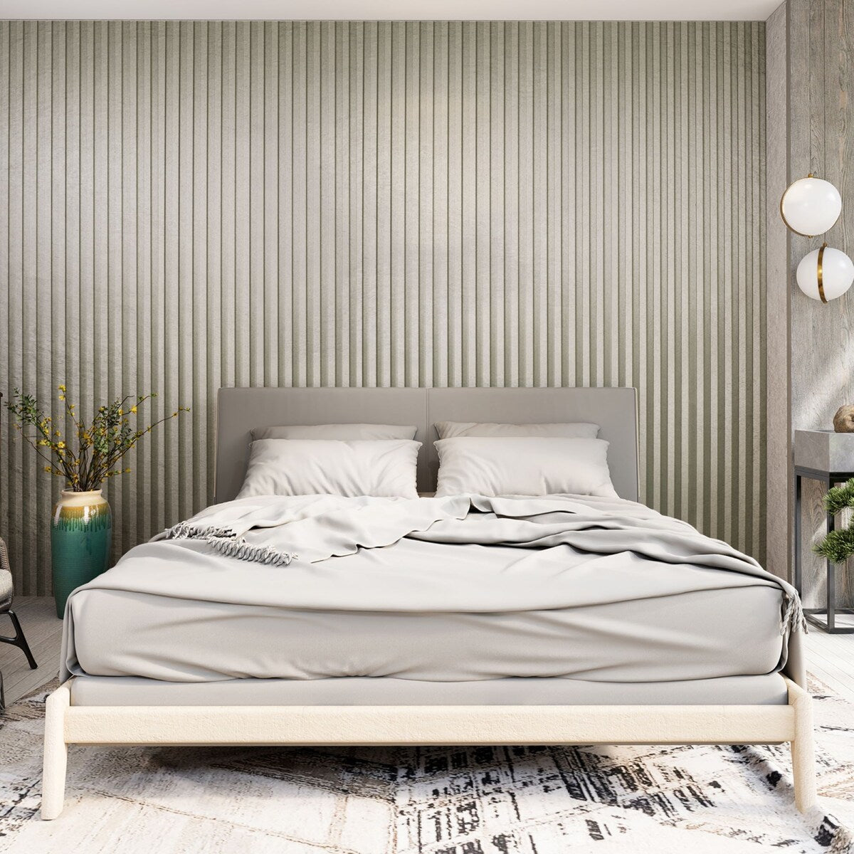 Art3d 104'' X 6.7'' Slat Wall Panel for Modern Decor, WPC Wall Paneling, Metallic Finish(Set of 8)