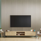 Art3d 104'' X 6.7'' Slat Wall Panel for Modern Decor, WPC Wall Paneling, Metallic Finish(Set of 8)